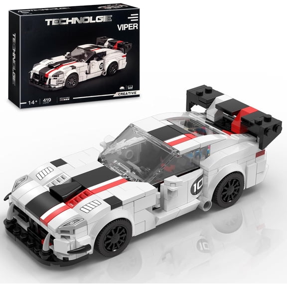 Racing Cars Building Block Sets, Super Car Building Kit, Cool DIY Bricks Collectible Model Toy Car for Adults , 419 Pieces
