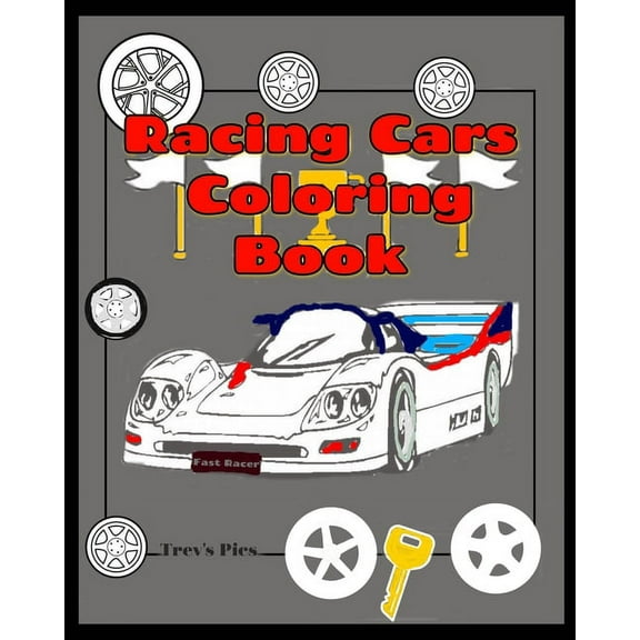Racing Cars Coloring Book, (Paperback)