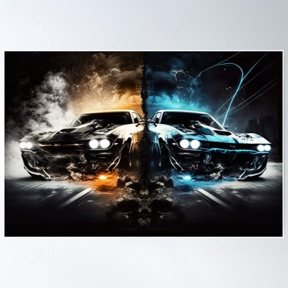 Racing Cars Compared Fast And Furious Style Poster Wall Art Modern Wall Decor