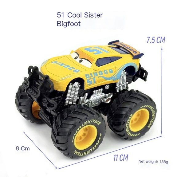 Racing Cars Inertia McQueen Banya Off-road Big Truck Alloy Toy Car Black Storm Cool Sister Four-wheel Drive