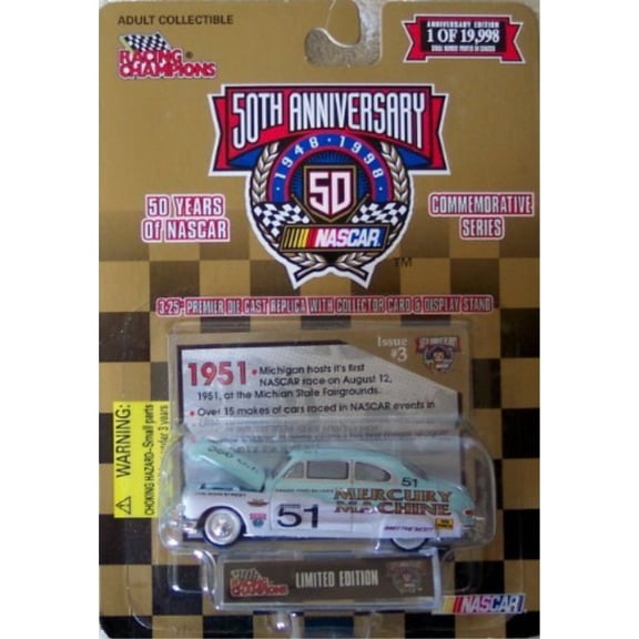 Racing Champions 50th Anniversary 1951 The Freddy Machine 51 Nascar Commemorative Series 3.25" Premier Replica Die Cast w/Colle