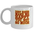 thumbnail image 1 of Racing 11 oz Coffee Mug - Dirt Bikes Make Me Happy White Ceramic Gift, 1 of 4
