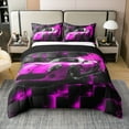 thumbnail image 1 of Racing Cotton Duvet Cover King, Men Pink Car Soft Bedding Set,Cool Speed Luxury Car Comforter Cover Bedding 3 Pieces (No Comforter),3D Square Cubes Quilt Cover,2 Pillowcases, 1 of 6