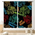 thumbnail image 1 of Racing Curtains, Cool Monster Cartoon Truck Car Colorful Race Theme Blackout Window Drapery Treatments for Boys Kids Baby Bedroom Living Room Playroom Nursery 2 Panel Set, 42"x63" Inch, 1 of 5
