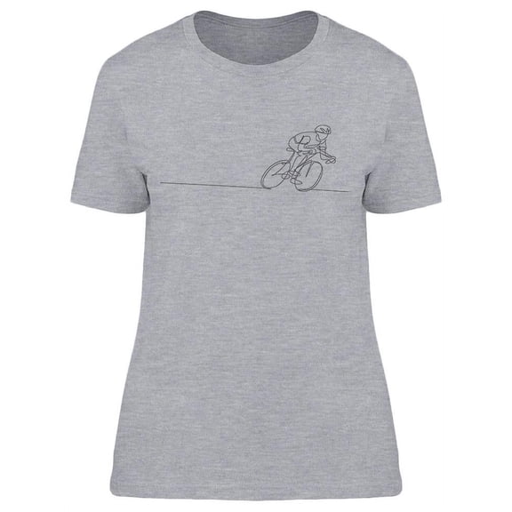 Racing Cyclist Line Drawing T-Shirt Women -Image by Shutterstock, Female XX-Large