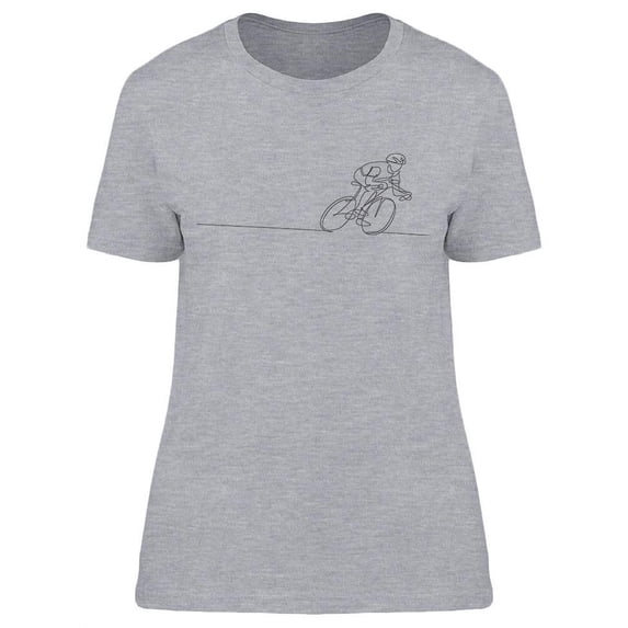 Racing Cyclist Line Drawing T-Shirt Women -Image by Shutterstock, Female x-Large