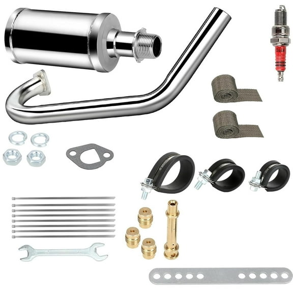 Racing Exhaust Pipe Muffler Silencer Kit Fit for Predator 212cc 224cc 196cc 6.5HP Coleman CT200u BT200X CT200U-EX KT196 GX160 GX200 Mini Bike Go Kart Engine Baja Warrior MB200 Performance Components