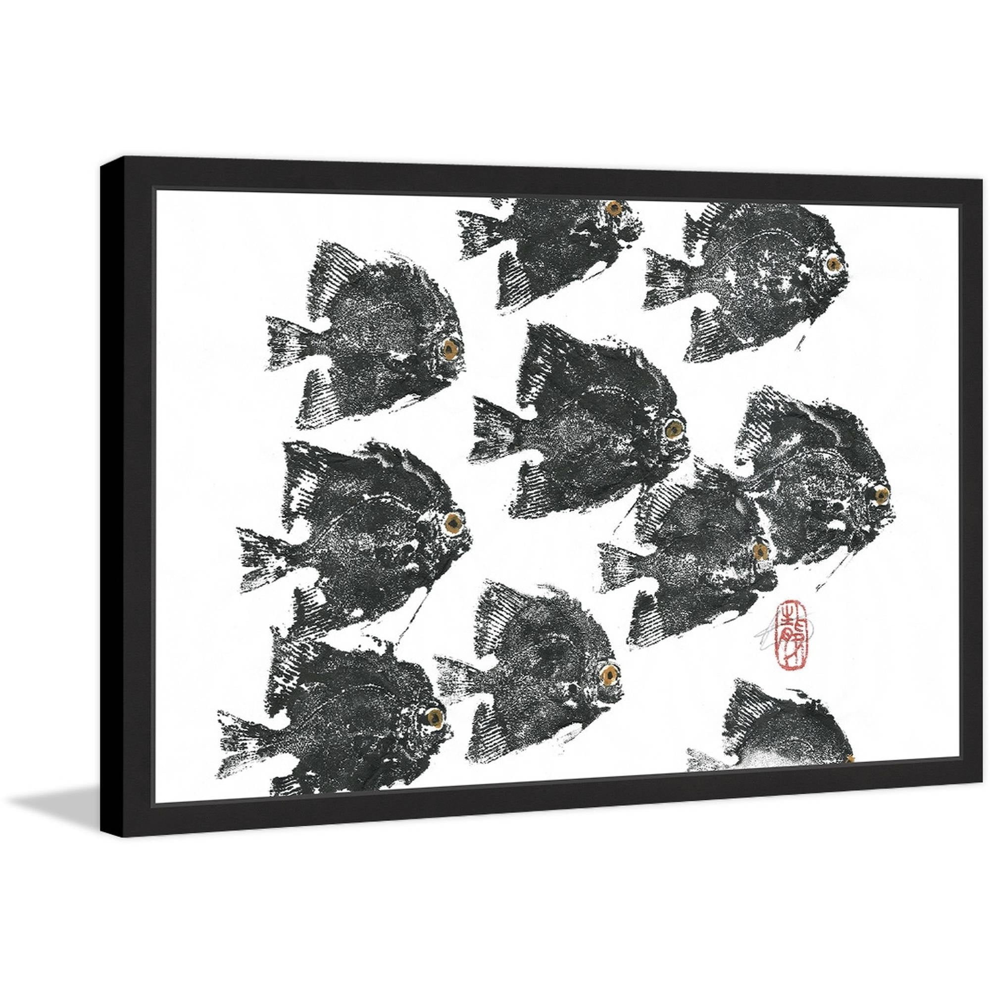 "Racing Fish II" Framed Painting Print