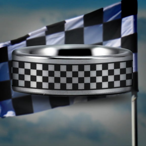 Racing Flag Tungsten Carbide Ring