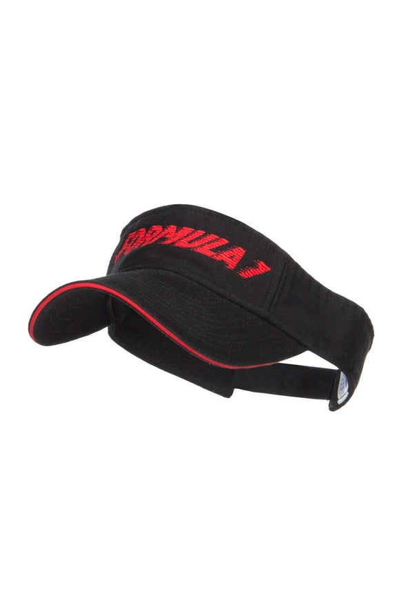 Racing Formula 1 Embroidered Sandwich Visor - Black Red OSFM