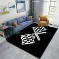 thumbnail image 1 of Racing Formula Black and White Check Flag Area Rug, Motorsport Video Games Living Room Rugs, Machine Washable Durable Carpet for Bedroom Dining Room 3x4ft, 1 of 6