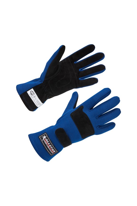 ALL915022 SFI 3.3-6 Double Layer Racing Gloves, Blue - Medium