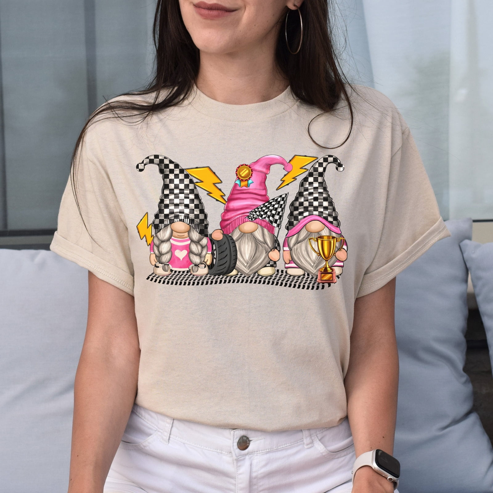 Racing Gnomes Christmas Racer T-Shirt - Walmart.com