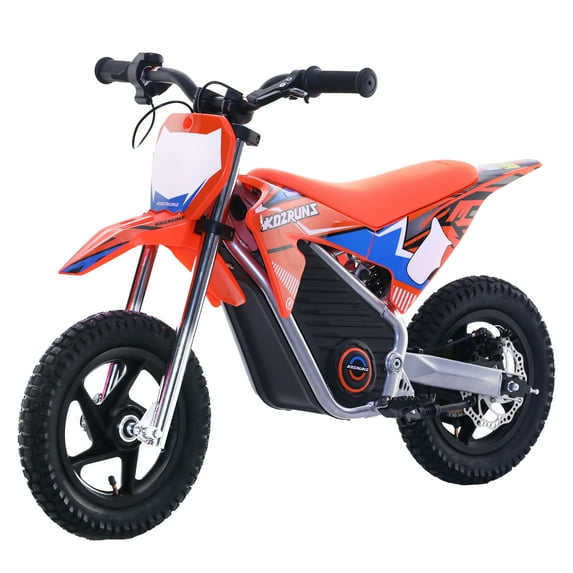 Racing Grade Electric Dirt Bike for Kids, Powerful Motorcycle for Ages 3-6, 24V 2.6Ah Lithium Battery, Dual Shock Absorption, 2 Speed Modes, Safe Disc Brake, 12Inch Off Road Tires, Orange