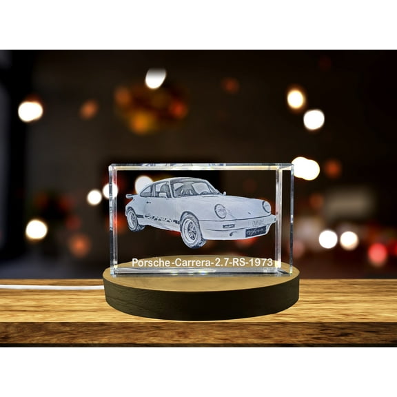 Racing Heritage Perfected: Porsche Carrera 2.7 RS (1973) - 3D Engraved Crystal Tribute