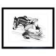 thumbnail image 1 of Racing Horse and Jockey Art Print Framed Poster Wall Decor 9x7 inch, 1 of 5