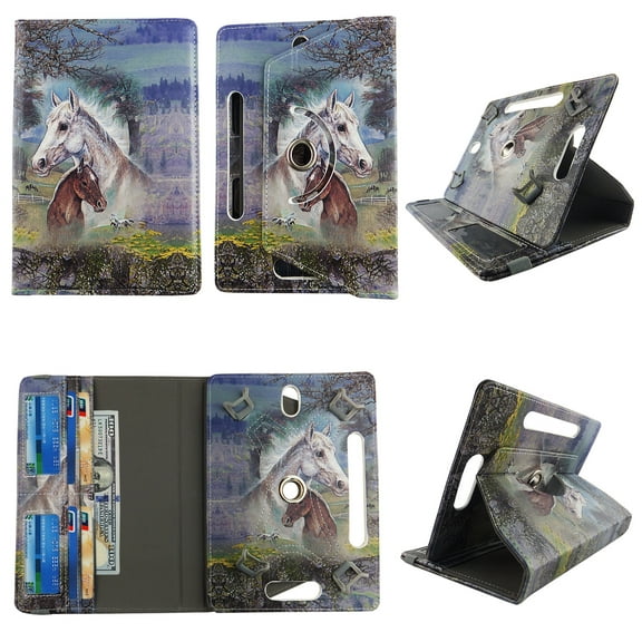 Racing Horse tablet case 7 inch for RCA Voyager 2 7" 7inch android tablet cases 360 rotating slim folio stand protector pu leather cover travel e-reader cash slots