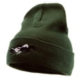 thumbnail image 1 of Racing Horses Embroidered 12 Inch Long Knitted Beanie - Olive OSFM, 1 of 5