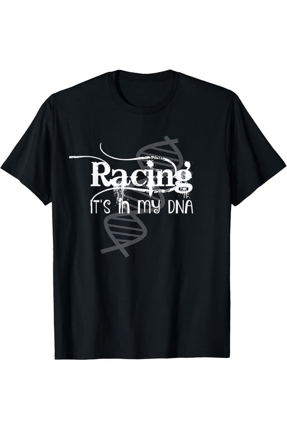 Racing It's In My DNA Racer Race Car Dirt Track Merch T-ShirtMen and women, White Black T-shirt, size: Extra large S-1733XL