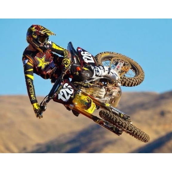 Racing Motocross Dirt Bike Edible Frosting Cake Topper, By TNCT