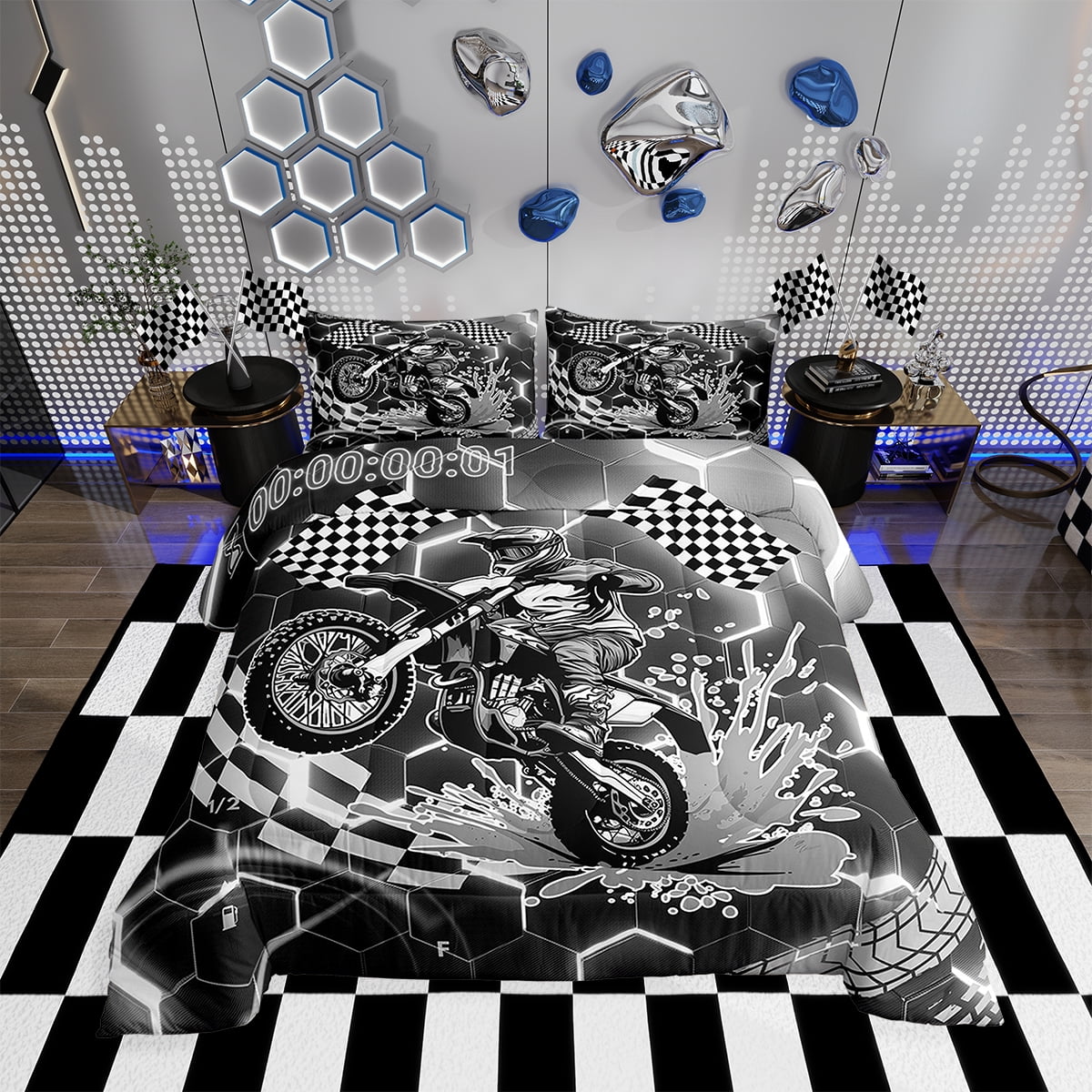 Motocross Bedding Set Yellow
