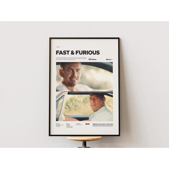 Racing Movie Wall Decor Sports Action Art Iconic Scene Room, Stretched Canvas