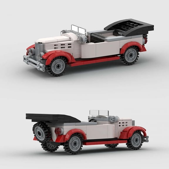 Racing Open Car City Speed Champions Building Blocks MOC Classic Vintage Car Convertible Vehicle Mini Cabrio Bricks Kids Toys