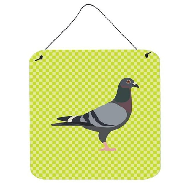 Racing Pigeon Green Wall or Door Hanging Prints, 6 x 6 in.