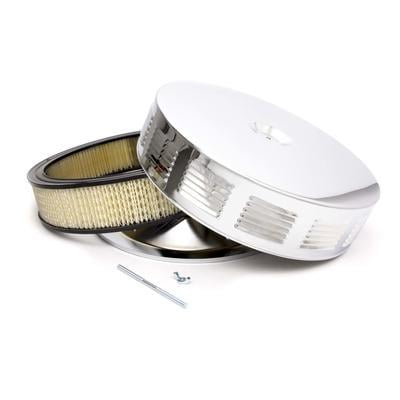 Racing Power Co-Packaged R4195, 14X3 Louvered Drop Base A/C Chrome 0