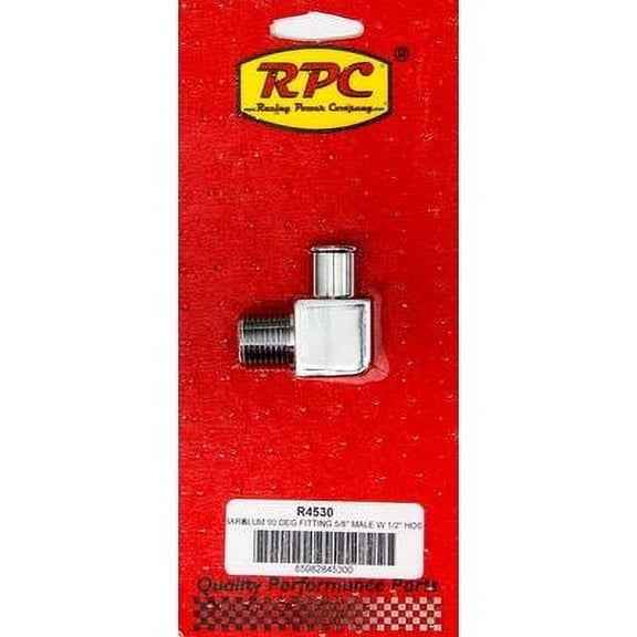 Racing Power Co-Packaged R4530, 90 Degree Alum Fitting 5/8 X 1/2 Chrome 0