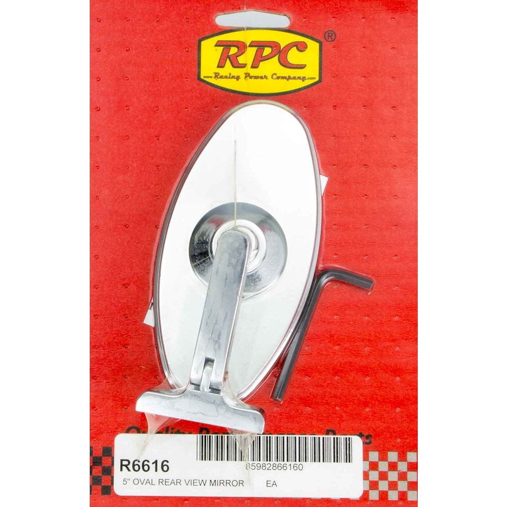 Racing Power Co-Packaged Chrome Steel Oval 5in Interior Mirror