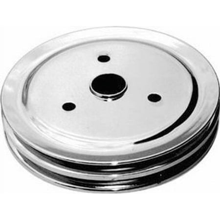 Racing Power Company R9603 Sbc 2Groove Crank Pulley Short Pump Chrome