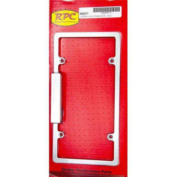 Racing Power Lighted License Plate Frame - Aluminum - Polished