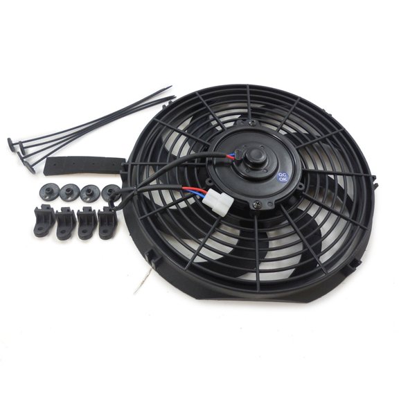 Racing Power Co-Packaged 10In Electric Cooling F an 12V Curved Blades