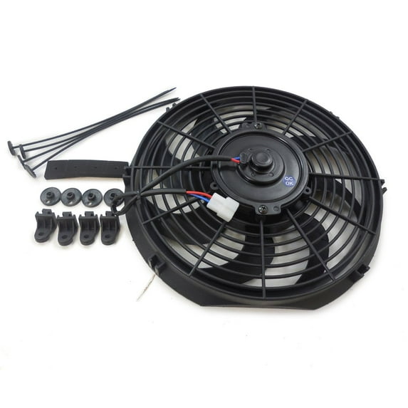 Racing Power Co-Packaged 10In Electric Cooling F an 12V Curved Blades