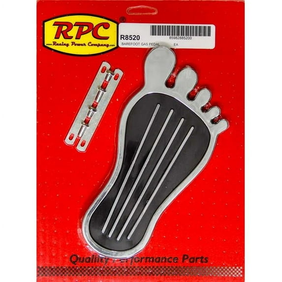 Racing Power R8520 Steel Gas Pedal Barefoot - Chrome