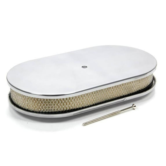 Racing Power RPCR6021-1 Oval Air Cleaner Assembly 15 in. Oval 2 in. Element 5.12 in. Carb Flange - Flat Base
