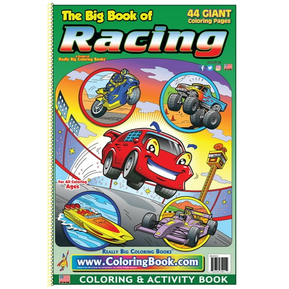 Racing Really Big Coloring Book 12 x 18