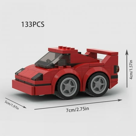 Racing Red Car City Speed Champions Sports Model Building Blocks MOC F40 Garage Bricks Kids Toys Gift Super Racers Mini Vehicle
