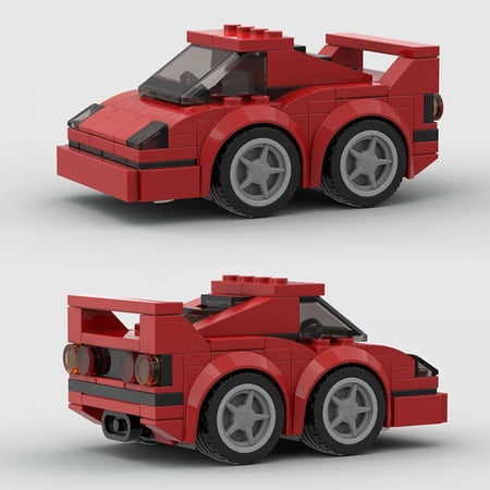 Racing Red Car City Speed Champions Sports Model Building Blocks MOC F40 Garage Bricks Kids Toys Gift Super Racers Mini Vehicle