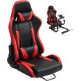 thumbnail image 1 of Racing Seats Double Slide Rails Universal Racing Seats with Neck Waist Pillows fit Racing Simulator Cockpit Stand,Backrest 180 ° Ergonomic Adjustment,NO Stand, 1 of 9