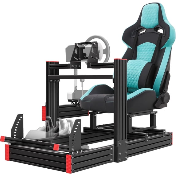 Racing Simulator Cockpit Stand with Elite Series Racing Seats for Logitech/Thrustmaster/Fanatec G29 G920 G923 T80 T300,djustable Steering Wheel Stand,Not Included Wheel,Pedals & Shifter