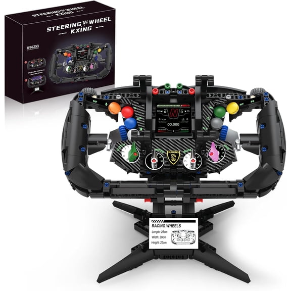 Racing Simulator Steering Wheel Building Set for Adults Boys 14+, Sim Formula Cars Driving Compatibled with Lego Collection Model with Moving Parts & Phone Holder for Home Decor - 867PCS