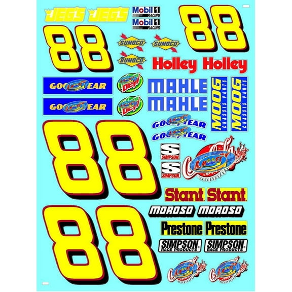 Racing Sponsor Lexan Body Car Racing - Sticker Gang Sheet 4 - White Vinyl 1/12 to 1/10 Scale White Vinyl R/C Model Decal Sticker Sheet Radio Control Lexan Body Decoration