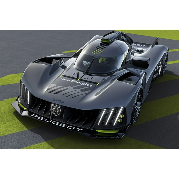 Racing Sport Car Peugeot 9X8 Side View Art Home Decor - 24x36 Inch Laminated Poster - Stunning Detail and Bold Colors