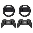 thumbnail image 1 of Racing Steering Wheel for Switch 2 Left Right Gamepad - Game Controller Accessory Kit - with 2 Wheels, 2 Grips, ABS Material-Black, 1 of 7