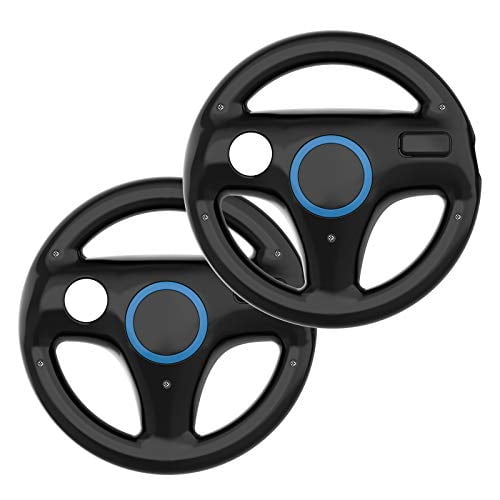 Racing Steering Wheel for Wii and Wii U Remote Controller,Wii Racing Wheel Compatible with Wii and Wii U Racing Games - 2 Pack,Black