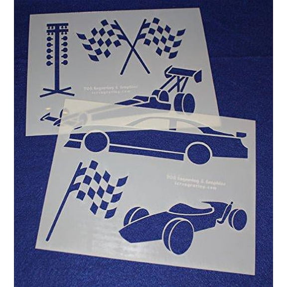 Racing Stencils Mylar 2 Pieces of 14 Mil 8" X 10" - Painting /Crafts/ Templates