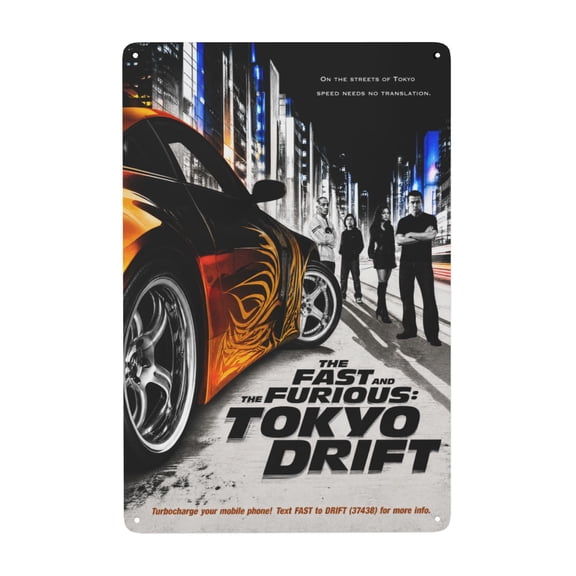 Racing Street Car Movie Poster Style Metal Tin Sign For Home Theater And 8x12 Inch