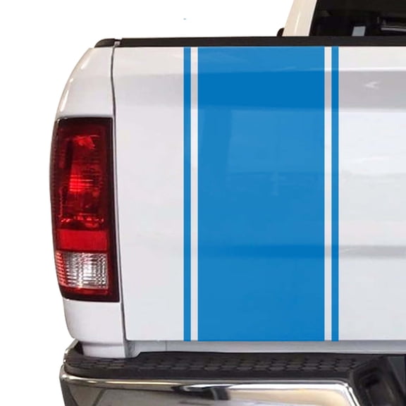 Racing Stripes Sport Lines Styling Straight Lines Truck Tailgate Vinyl Decal Sticker Compatible with Most Pickup Trucks … (11" x 25", Sky Blue)